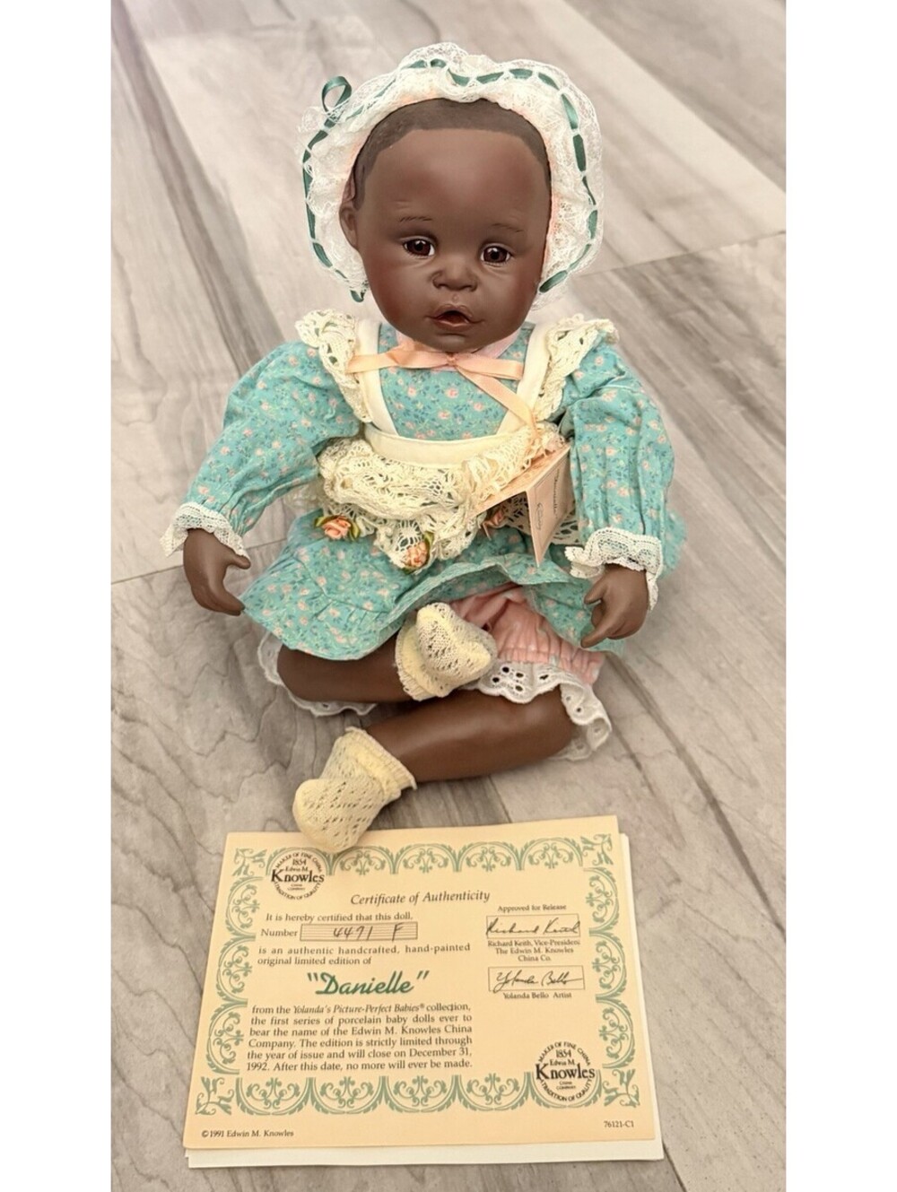 Ashton Drake Knowles DANIELLE Porcelain Baby Doll Yolanda Bello Vintage 90s Doll